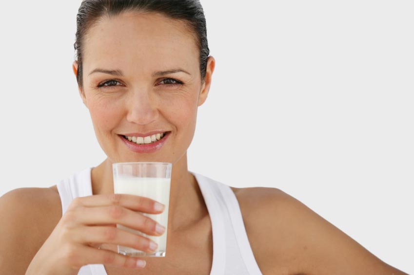 young women drinking milk