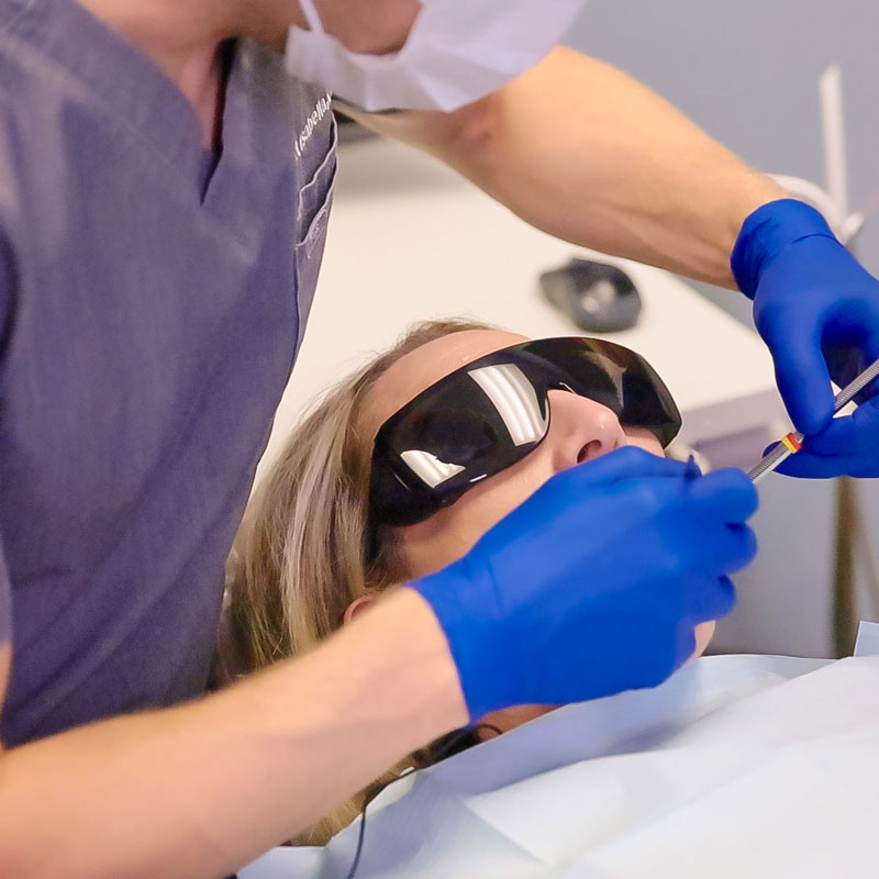 dentist working on patients teeth