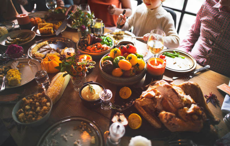 Family having dinner
