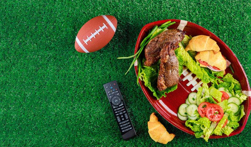 Breakfast and rugby ball image