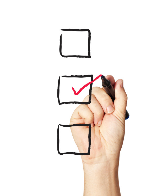 Hand-drawn checklist on a white background