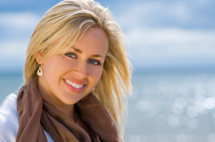 a young woman smiling