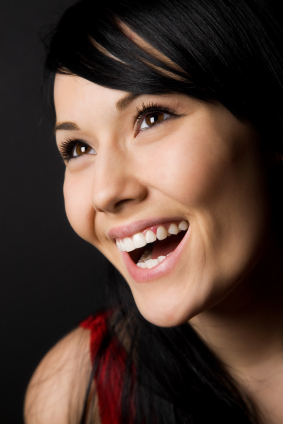a young women smiling