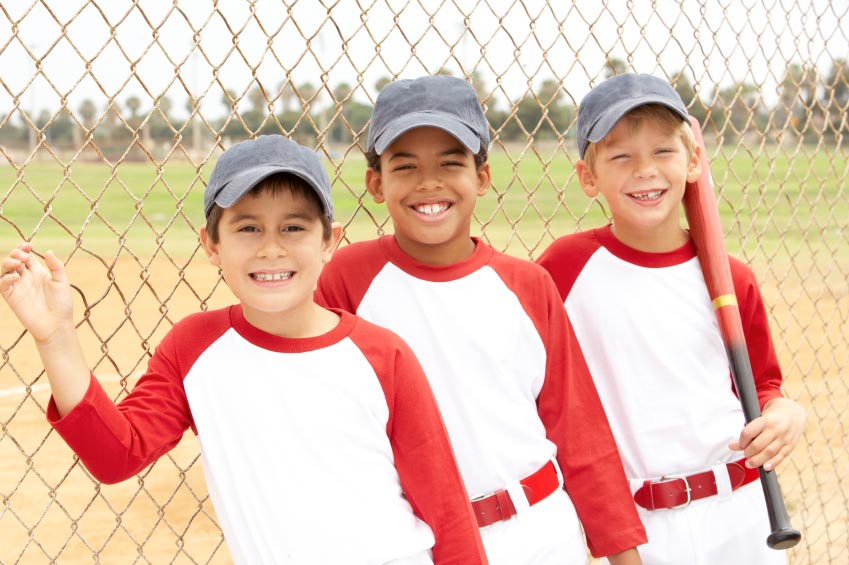childrens standing and smiling