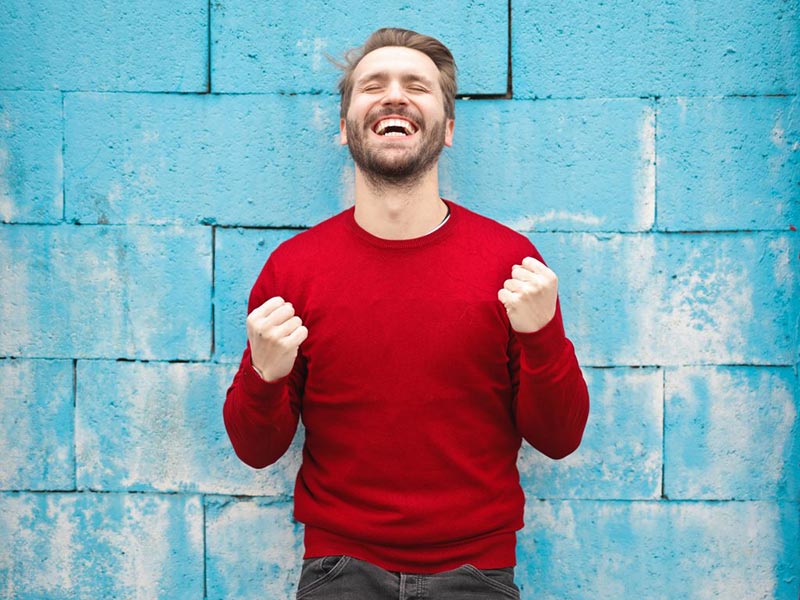 Happy man.