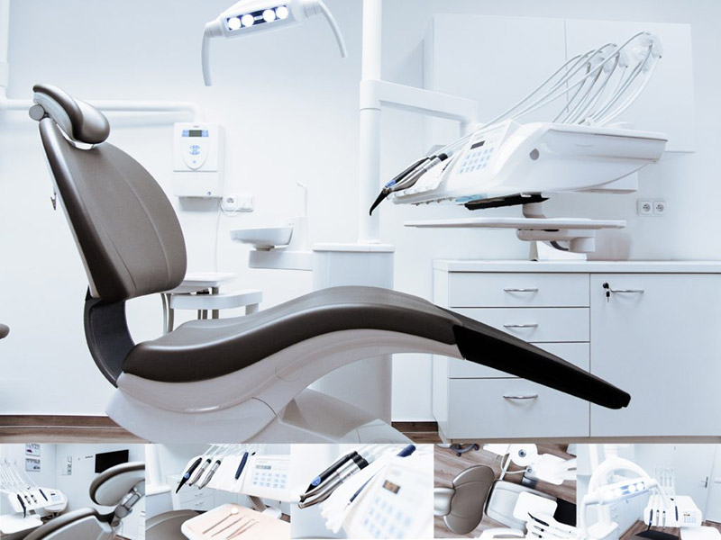 White dental chair.