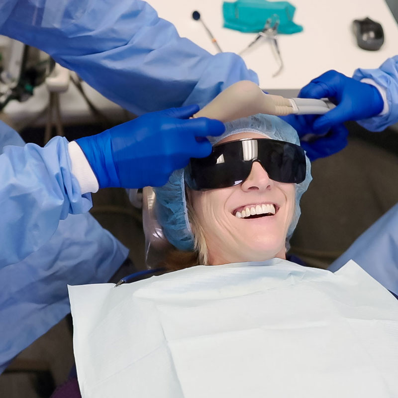 patient with glasses on